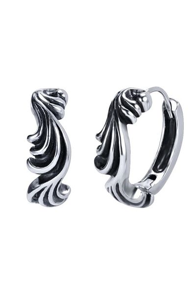 northstarshop Vintage Design Hoop 316l Biker Snap Steel Earring Pair
