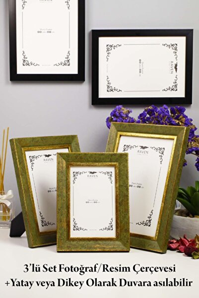 Raven 3'lü Set 10cmx15cm 13cmx18cm 15cmx21cm Resim, Fotoğraf, Belge, Poster, ...