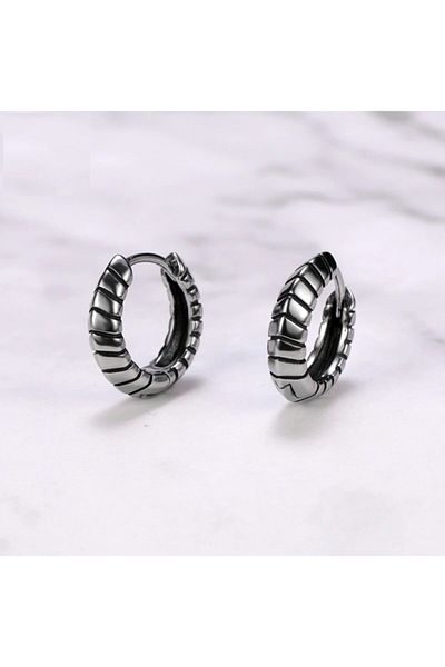 northstarshop Modern Sports Design Biker Ring Snap-On 316l Steel Earrings Pair