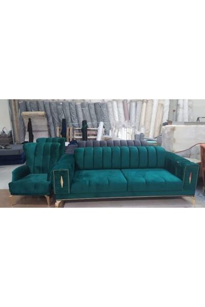 DİLA'S HOME MOBİLYA Dila's Home Zümrüt Çhester Koltuk Takımı