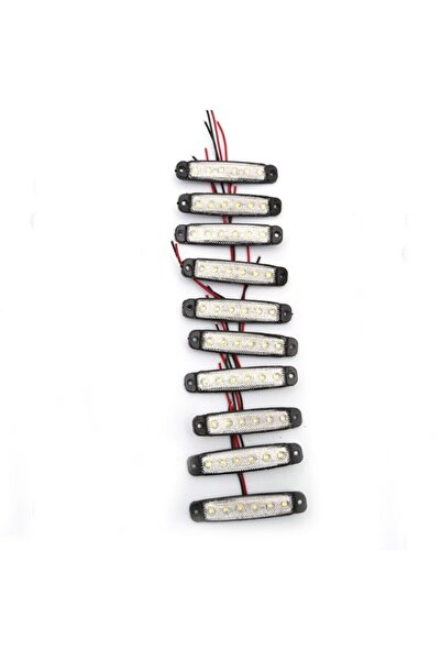 AHMET OTOMOTİV 10 Adet Beyaz 6 Ledli Parmak Lamba 12v-24v