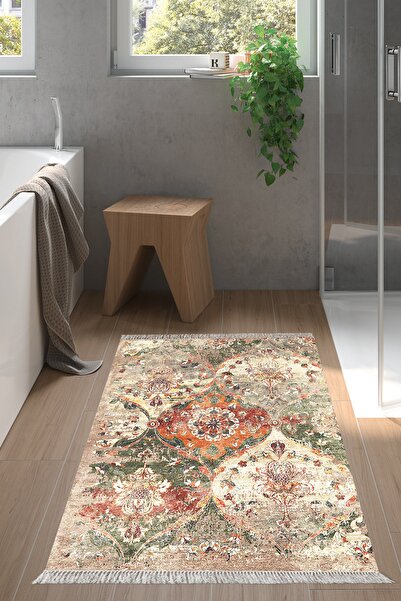 Alanur Home Eko Trend Djt Banyo Paspası Yıkanabilir Kaymaz Taban F5030 Vintag...