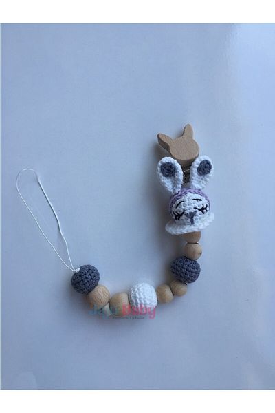 Jaju Baby Amigurumi Purple Cute Antenna Ears Pacifier Chain 22 Cm