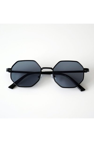 EKstore Unisex Sekizgen Siyah Güneş Gözlüğü