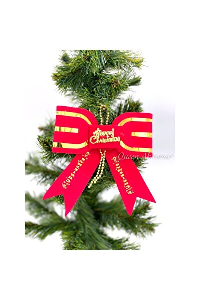 QUEEN AKSESUAR Розкішна золота стрічка з червоного оксамиту з написом «Christ...