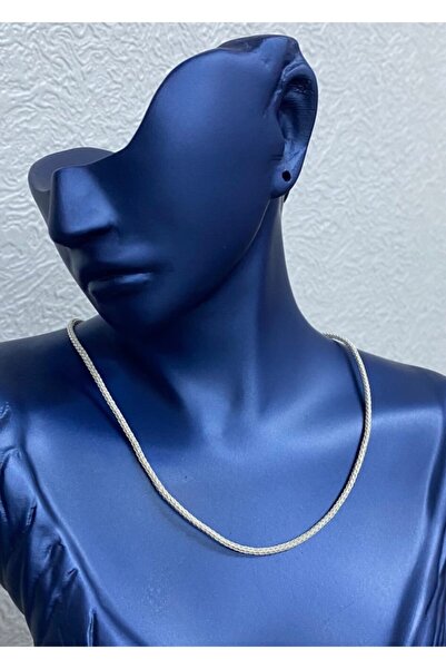 KAZZAZE Gümüş Kazaziye Örme Düz Zincir Ince Kolye