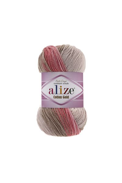 Alize Cotton Gold Batik 5970 Color No Cotton Soft Hand Knitting Yarn - 5 Pieces