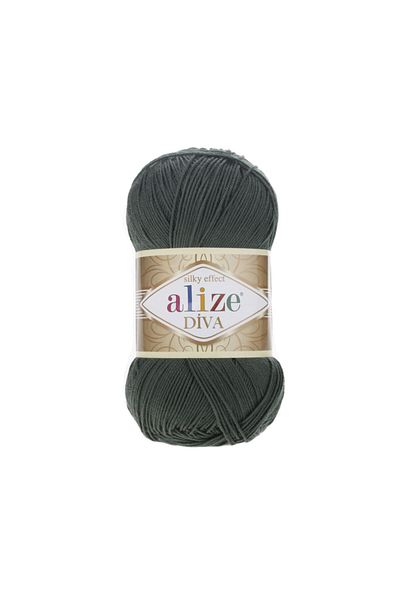 Alize Diva 5 τεμάχια πλεκτό χακί - κλωστή κορδονιού Κωδικός χρώματος 131