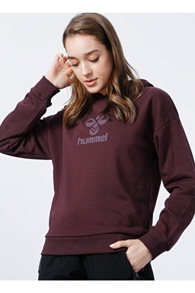 hummel Hmldamine Hoodie Kapüşonlu Uzun Kollu Normal Bordo Kadın Sweatshirt