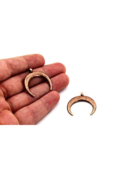 yfhobi 2 Adet - 28x29 Mm Ay Desenli, Metal Uç, Takı Malzemesi, Bakır Oksit Ka...