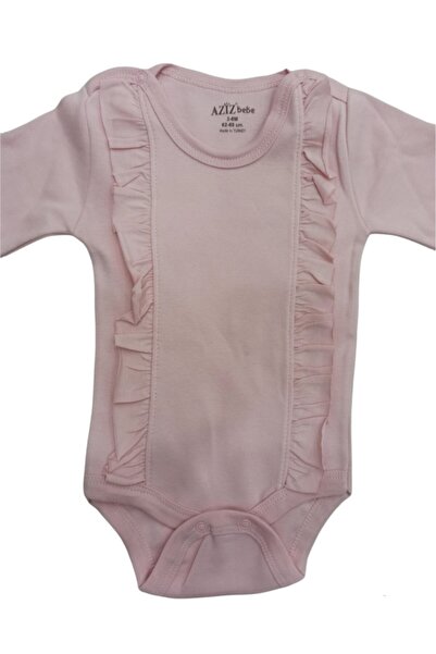 Aziz Bebe Baby Girl Frilled Long Sleeve Snap Body 0-12 Months