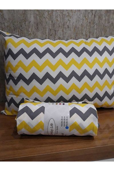 üntaş Life Single Elastic Sheet +1 Pillow Case Yellow Gray Ecsarygrey sheet