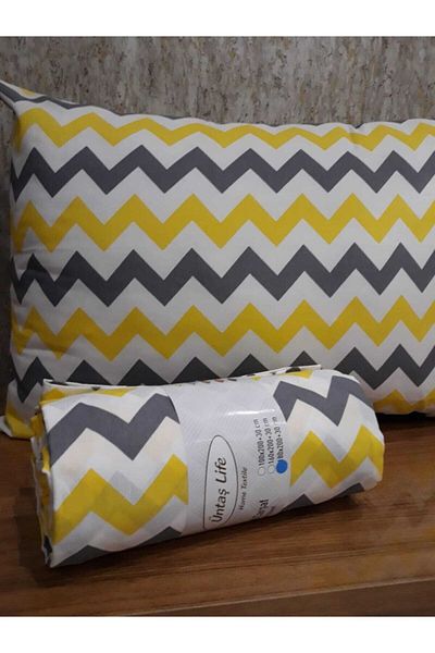 üntaş Life Single Elastic Sheet +1 Pillow Case Yellow Gray Ecsarygrey sheet