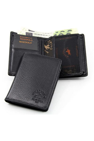 WEST POLO CÜZDAN Genuine Leather Men's Wallet with Black Coin Compartment Pbu1907