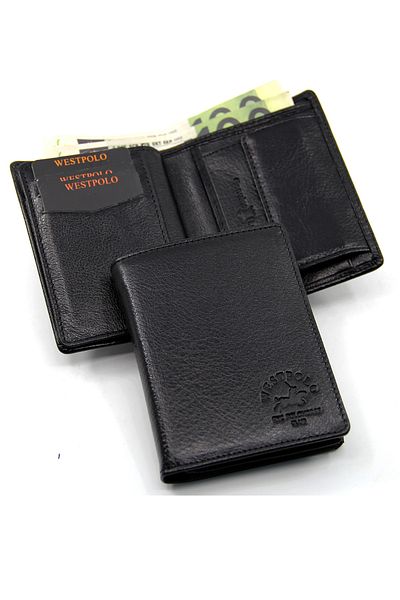 WEST POLO CÜZDAN Genuine Leather Men's Wallet with Black Coin Compartment Pbu1907