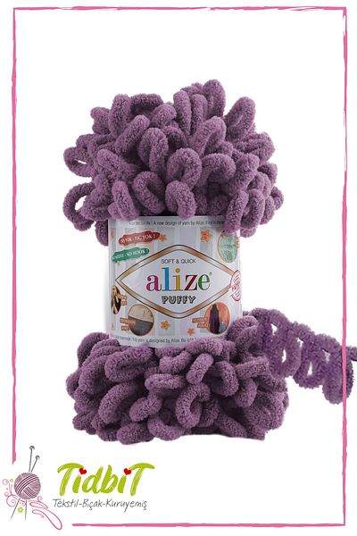 Alize Lavender 437 Puffy Hand Knitting Lanyard