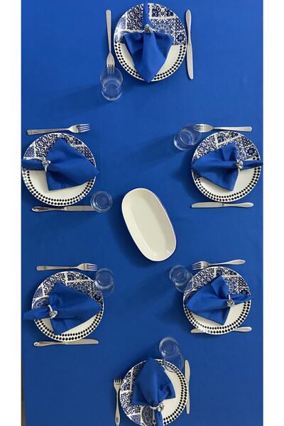 Zeren Home Непромокальний безпроблемний скатертин Saks синій