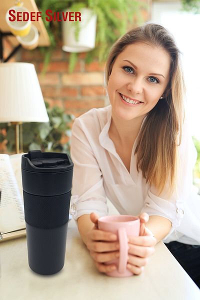 SEDEF SİLVER French Press Coffee Brewing 450 ml Coffee Thermos