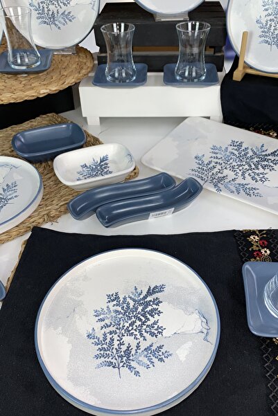 Keramika Blue Magic 25 Parça 6 Kişilik Stackable Kahvaltı Takımı