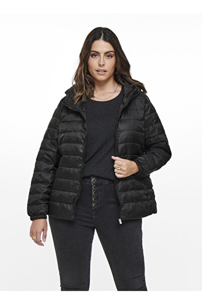 ONLY Cartahoe καπιτονέ μπουφάν με κουκούλα Otw με κουκούλα μακρυμάνικο κανονική εφαρμογή Απλό μαύρο γυναικείο παλτό