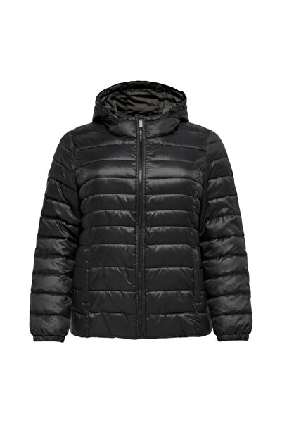 ONLY Cartahoe καπιτονέ μπουφάν με κουκούλα Otw με κουκούλα μακρυμάνικο κανονική εφαρμογή Απλό μαύρο γυναικείο παλτό