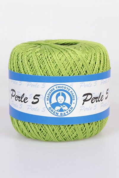 Ören Bayan Perle 5 Merserize Tığ Işi El Örgü Ipliği 50 gr Renk : 5527 Fıstık ...