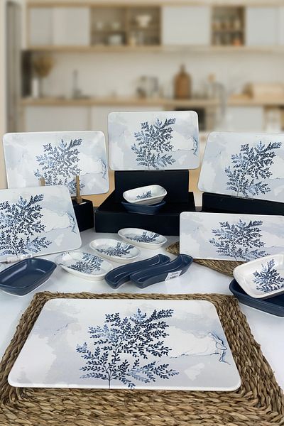 Keramika Blue Magic 17 Piece Siera Breakfast Set for 6 People
