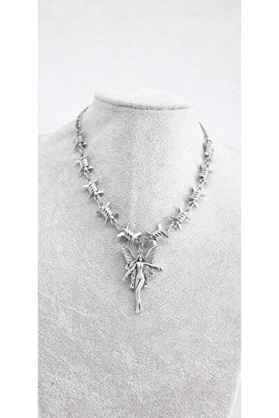 Fugusugu Praying Angel Dikenli Tel Zincir Choker