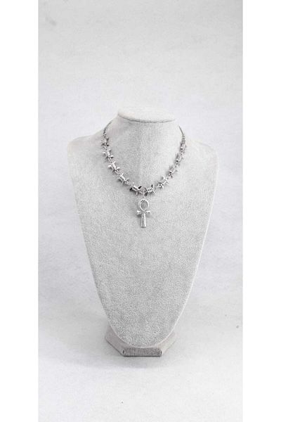 Fugusugu Ankh Barbed Wire Gothic Chain Choker