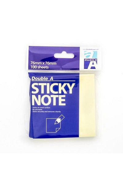 DOUBLE A ورق ملاحظات لاصق أصفر فاتح