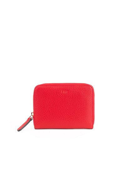 Leather Paper Leather Mini Red Wallet