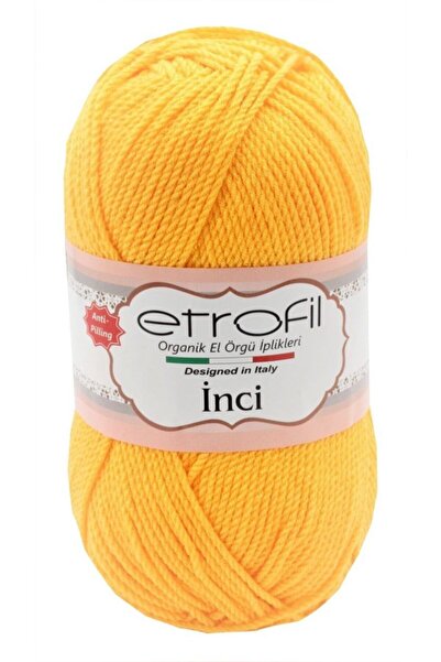 Etrofil İnci %خيط الحياكة اليدوي الفاخر Mercerized - أصفر 72043