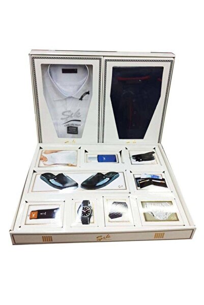 Ceyyiz Ανδρικό Σετ Γαμπρού Λευκό Navy Blue 11 τεμαχίων σε κουτί