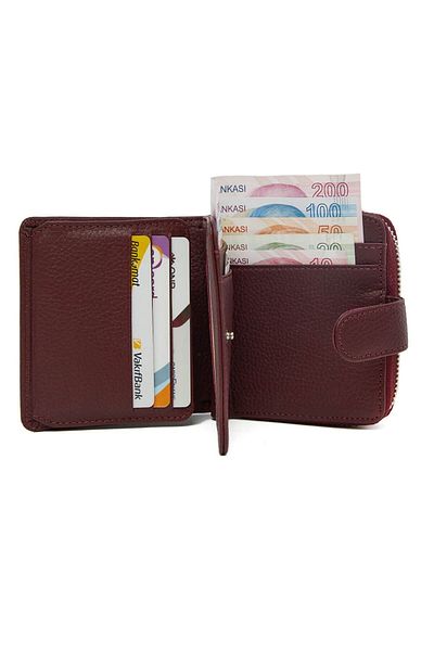 Deriza Maribo Mini Women's Leather Wallet Claret Red