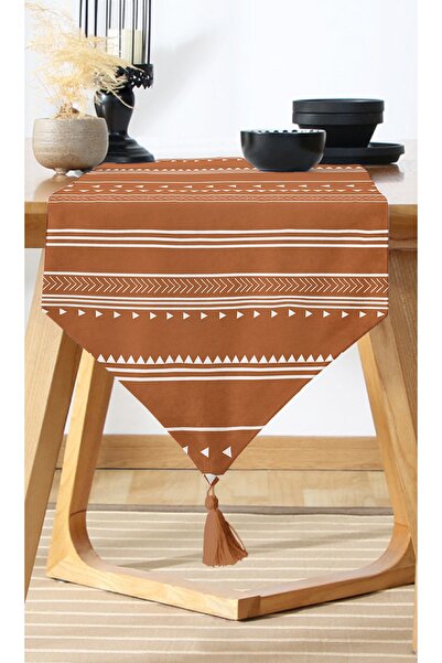 Nish & Royal Brown Background Ethnic Figured Bohemian Patterned Digital Print...