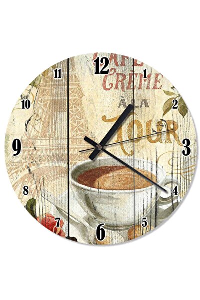 Cakatablo 30 cm Diameter Paris Coffee Enjoyment Shaped Wall Clock