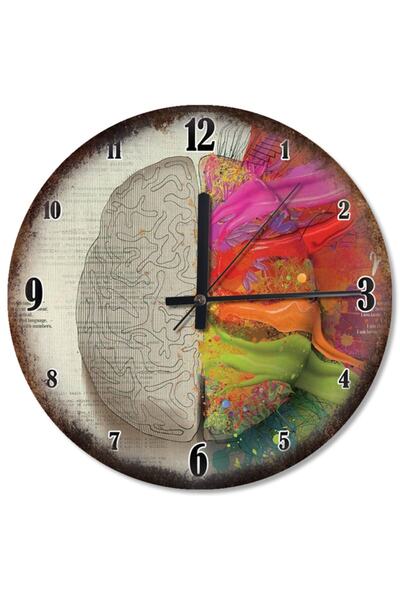 Generic Brand 30 cm Diameter Colorful Brain Shaped Wall Clock