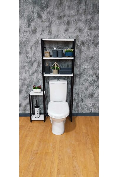 EGEMEV Klozet Üstü Düzenleyici Raf 3 Raflı Banyo Düzenleyici Havluluk Banyo Organizer Wc Arkası