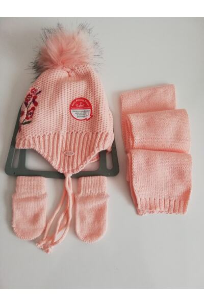 Kitti Gloves, Beanie and Scarf Set for Baby Girl - K2150-04-125 0-18 Months