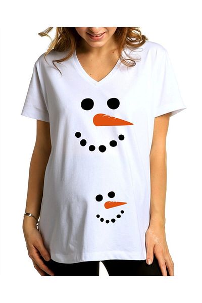 venüsdijital Μπλουζάκι εγκυμοσύνης με στάμπα Snowman