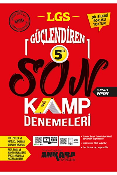 Ankara Yayıncılık 8.sınıf Lgs Güçlendiren 5'li Son Kamp Denemeleri 2025