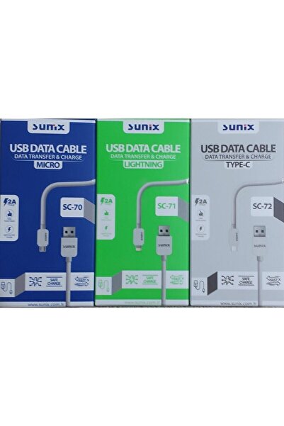 Genel Markalar Sunıx Usb Data Cable 2 Amper Sc 72 Şarj Kablosu Lıghtning(ios)