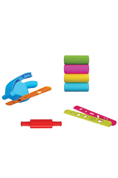 DEDE & Art Craft Hand Press Dough Set 200 Gr +4 Different Colors +5 Apparatus +3 Years