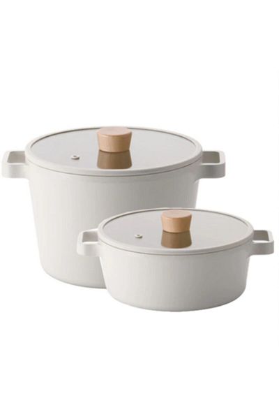 NEOFLAM Fika Aluminum Casting 4 Piece Cookware Set Beige