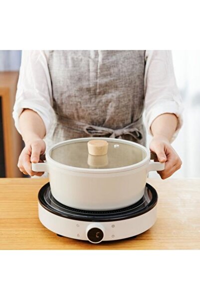 NEOFLAM Fika Aluminum Casting 4 Piece Cookware Set Beige