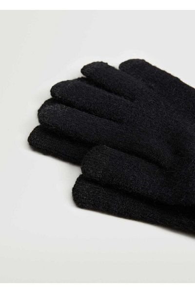 MANGO Man Men's Black Touch Knitting Gloves