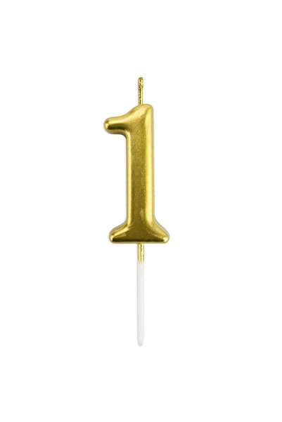 Huzur Party Store 1 Yaş Gold Rakam Mum Altın Renk Doğum Günü Pasta Mumu Sarı ...