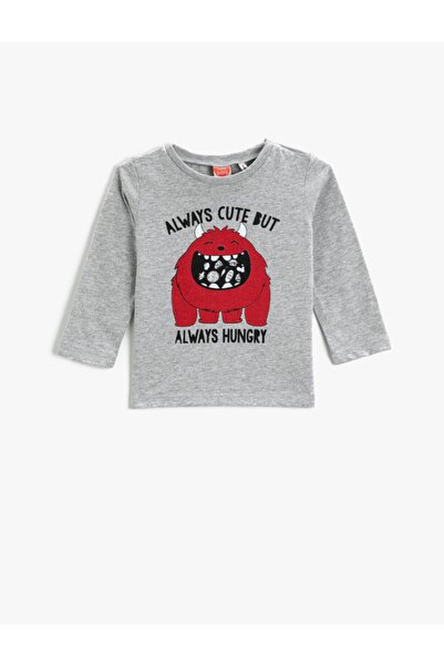 Koton Langarm-T-Shirt mit Monster-Print