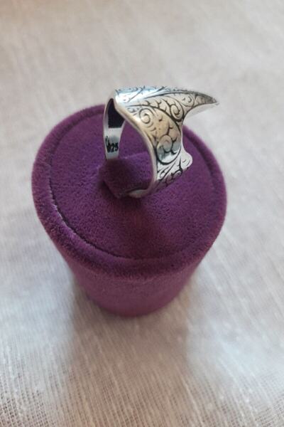 BB wikiki Zihgir Baş Parmak Okçu Antik Gümüş Kaplama Ayarlamalı Yüzük