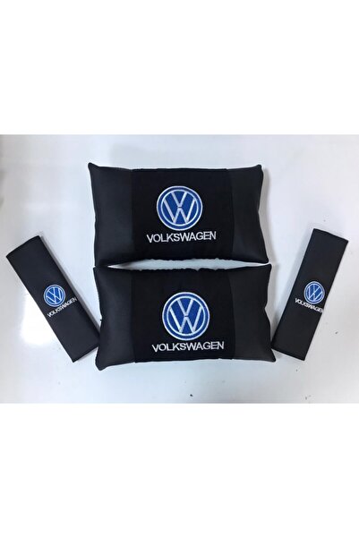 OEM Volkswagen Nakışlı Golf Polo Passat Deri 1 Çift Boyun Yastık Ve 1 Çift Ke...